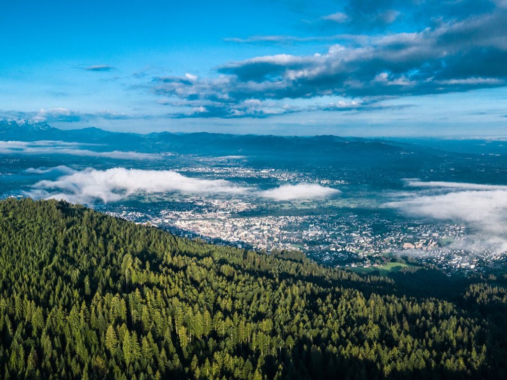 Bödele in Dornbirn von oben im Sommer